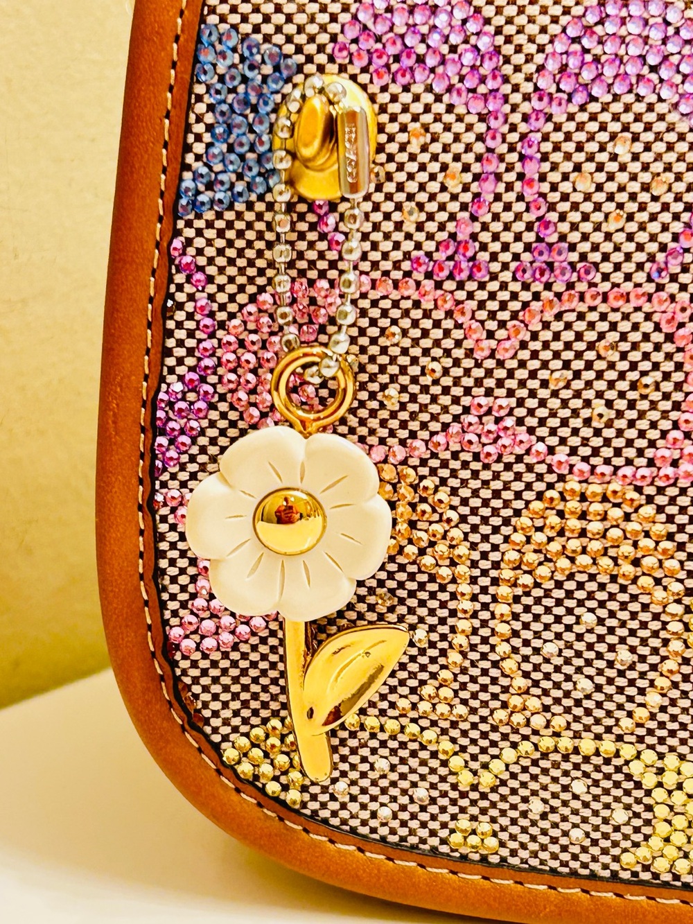 Coach Small Tea Rose Bag Charm